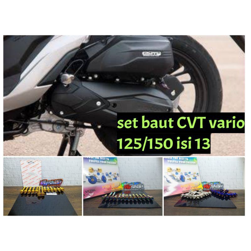 Baut probolt set CVT vario 125/150 old techno new led stainless heng original set baut cvt vario led