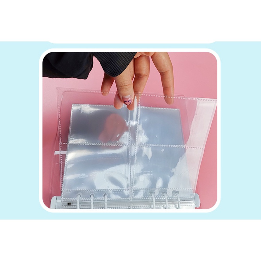 【COD Tangding】6 Hole High Transparent 4 Case Card Page A5 Loose Leaf Benti Core Bag Card Book Card Book Inside Bag