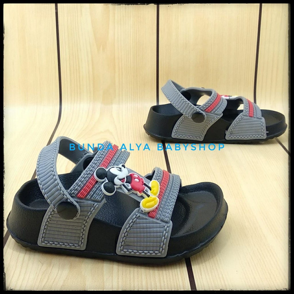 Sendal Anak Laki Laki Usia 2 Tahunan Kartun ABU Alas Karet - Sepatu Sandal Anak Cowok Karet Anti Slip Size 23 - 25