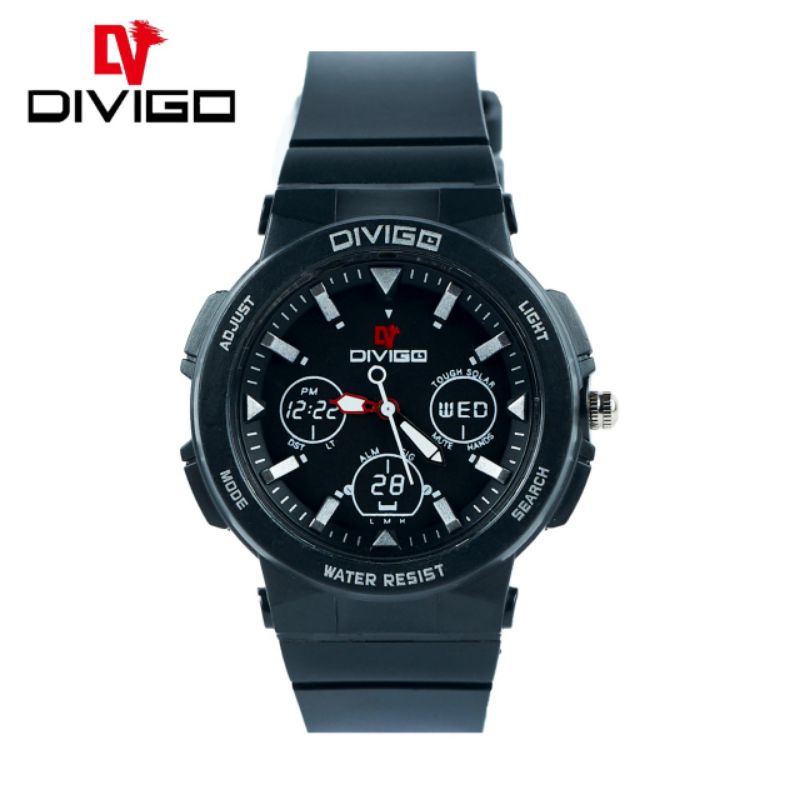 (Cod)Jam Tangan Wanita Fashion Divigo crono3 Water Resist/Anti Air Strap Rubber/Karet(Dikirim Jakarta)
