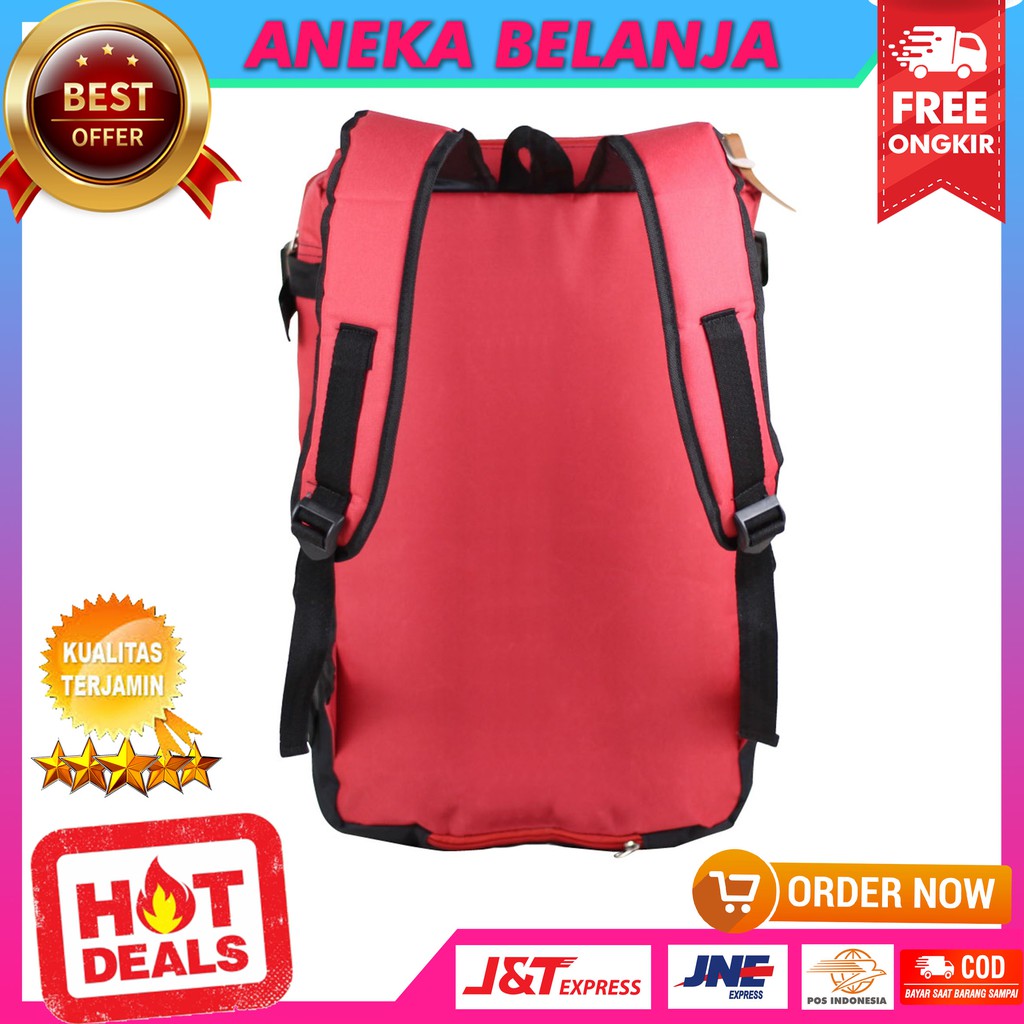 New Arrival Backpack Casual Stylish Fashionable Sano Distro Merah Kece Kuat Awet Tebal Tas Ekonomis