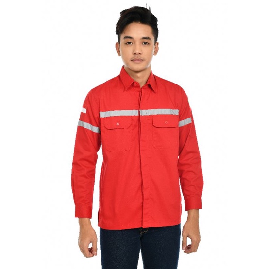 Baju Wearpack Murah/kemeja kerja Custom Bordir logo/seragam karyawan kantor/baju lapangan tambah bordir