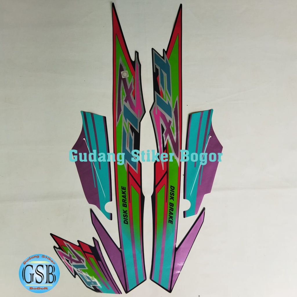 STICKER STRIPING LIS MOTOR FIZR F1ZR 1995 HITAM-HIJAU