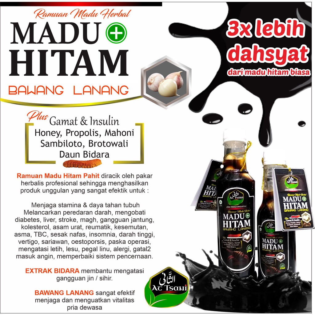 

TERMURAH...(COD) Madu Hitam Pahit Bawang Lanang Attsani