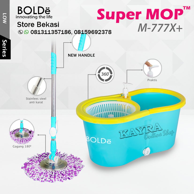 Super Mop Alat Pel Lantai Bolde M 777X Otomatis Putar