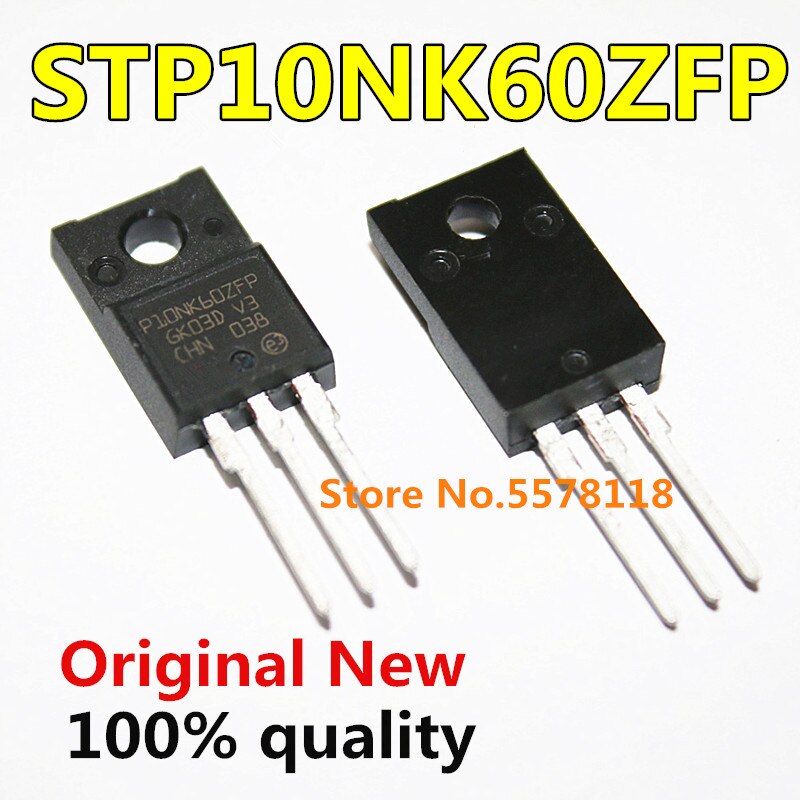 (Ready Stock) 10pcs/lot STP10NK60ZFP STP10NK60 P10NK60ZFP TO-220F