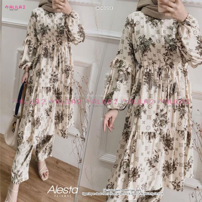 Set Pajamas Wanita - Alesta Pajamas Ori Alila Hijab