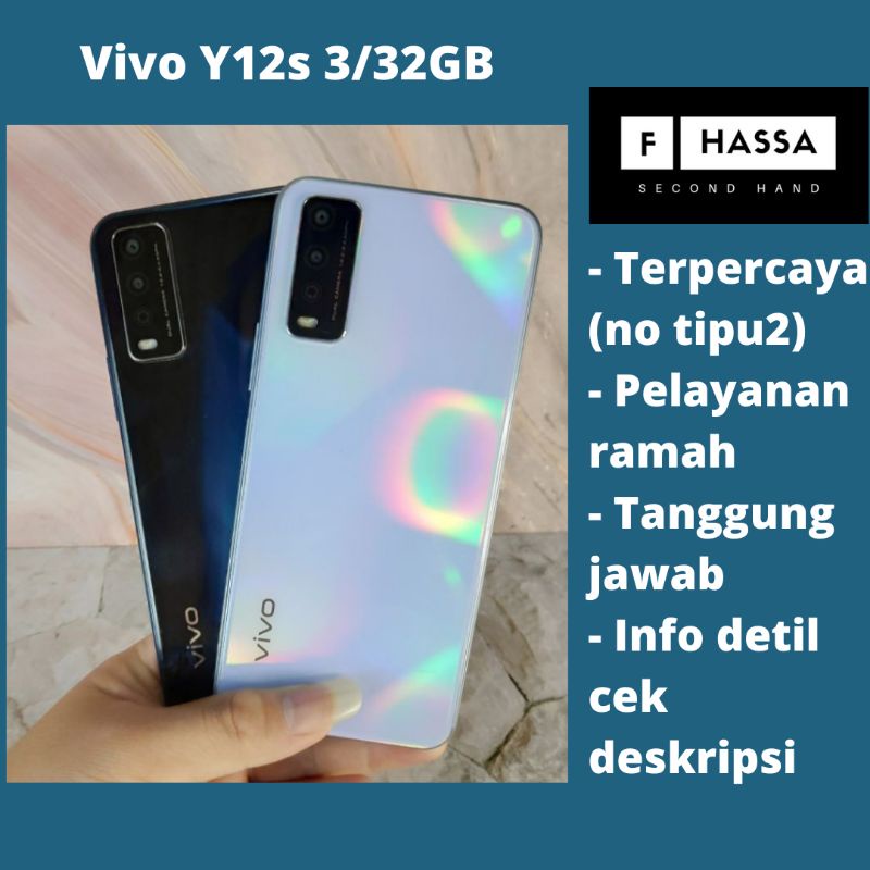 HP VIVO Y12s 3/32GB SECOND LIKE NEW HP VIVO Y12s BEKAS SEPERTI BARU MURAH AMAN TERPERCAYA / PUSAT HP