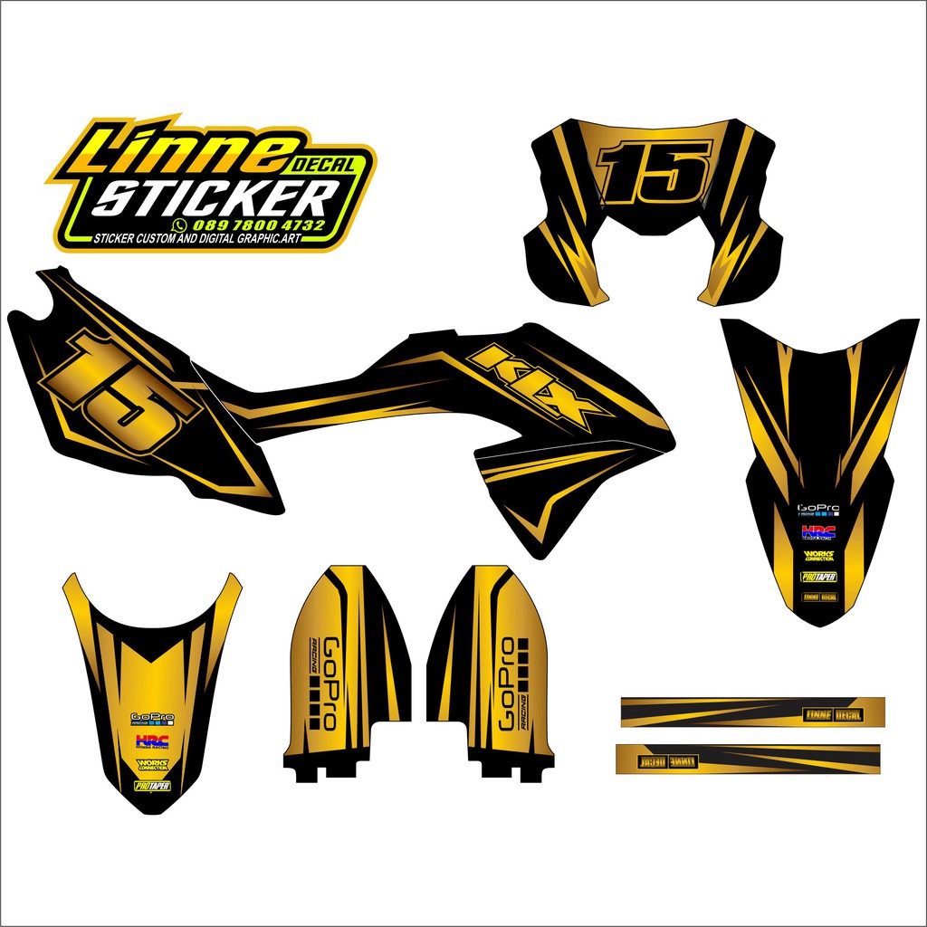 Decal Sticker klx BF-dekal stiker klx BF GOLD