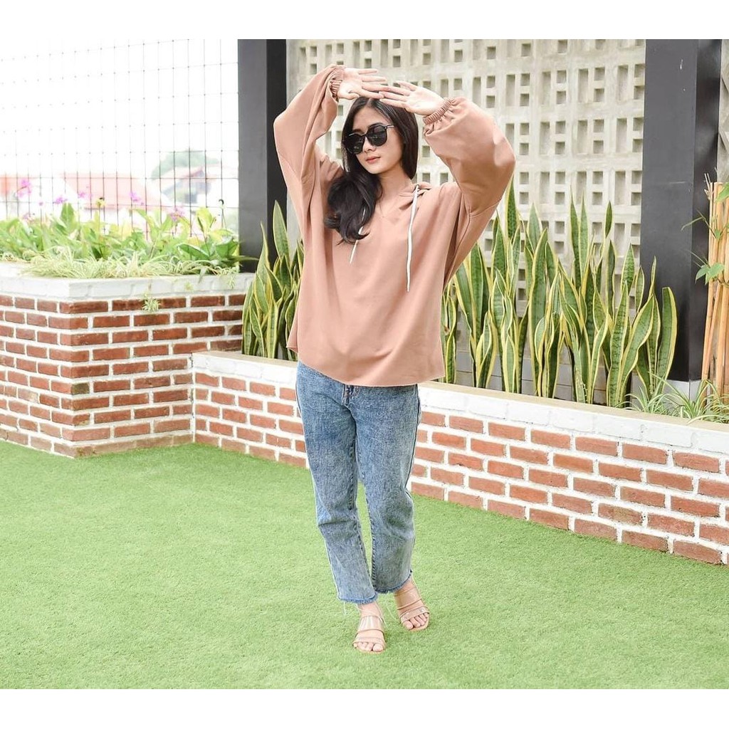 V.Vara Batwing Hoodie Wanita -  Sweater Wanita Terkini