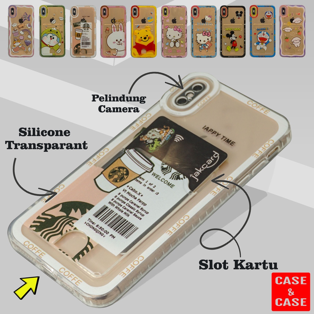 Soft Case Card Holder Transparant Full Lens Cover Casing Oppo A52 A72 A92 Oppo A55 4G Oppo A16