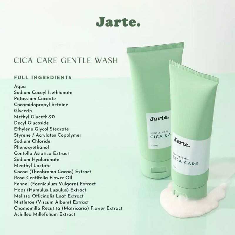 Jarte Cica Care  Jarte Cica Gentle Wash - Jarte Cica Toner - Jarte Cica Ampoule -  Jarte Cica Cream