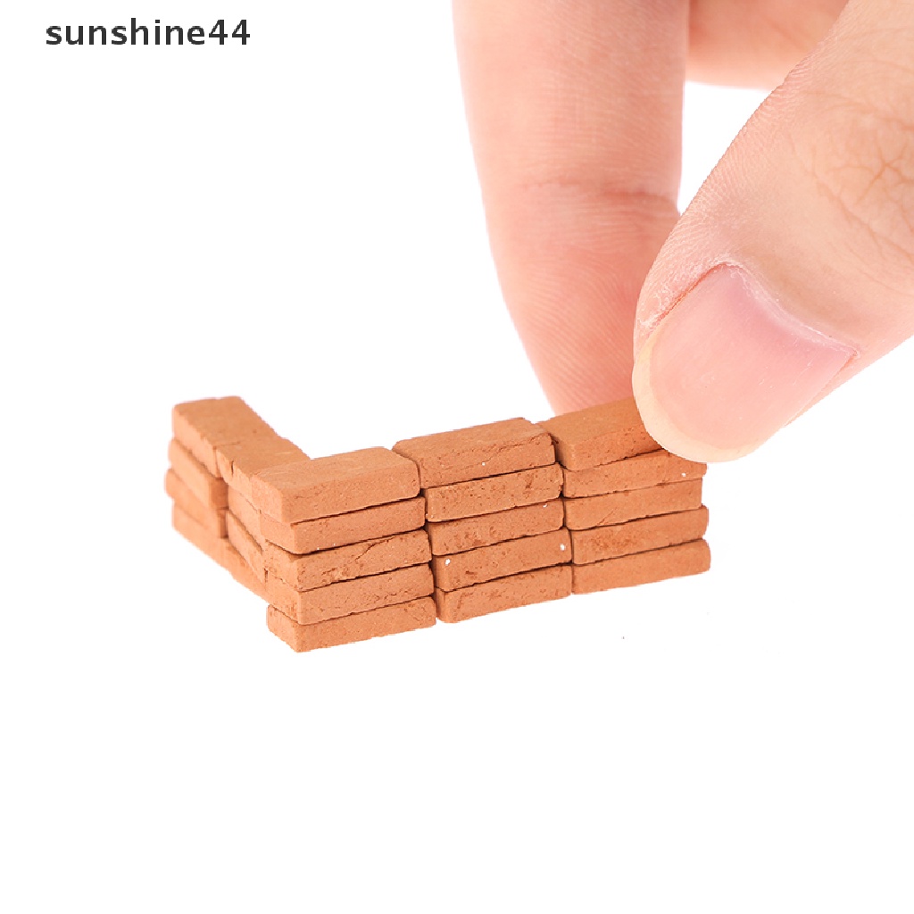 Sunshine 50Pcs / Set Mainan Miniatur Batu Bata Untuk Dekorasi Rumah Boneka DIY