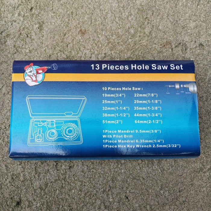 JLD Hole Saw Set 13 PCS JLD Cover Packing Biru