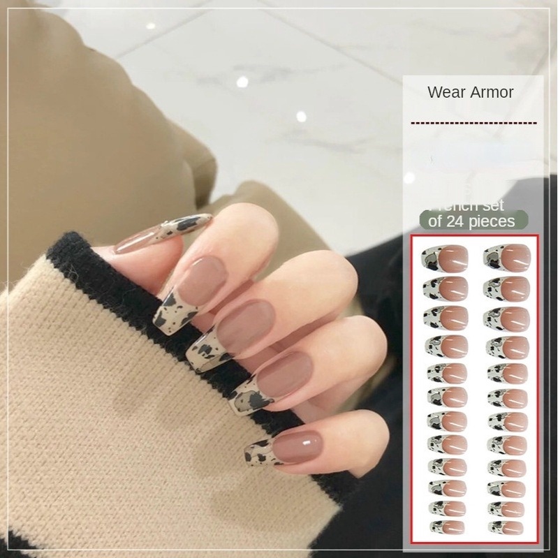 24 buah/DIY kuku palsu/lucu fashion kuku palsu/Perancis nail art kuku palsu/selesai stiker kuku/stiker kuku     Fake nails nail stickers
