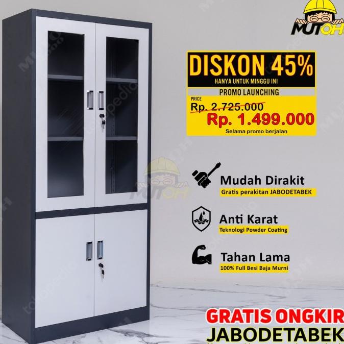 

TERBARU !!! Lemari Arsip Filing Cabinet Besi 4 Pintu Swing Kombinasi - 106 READY