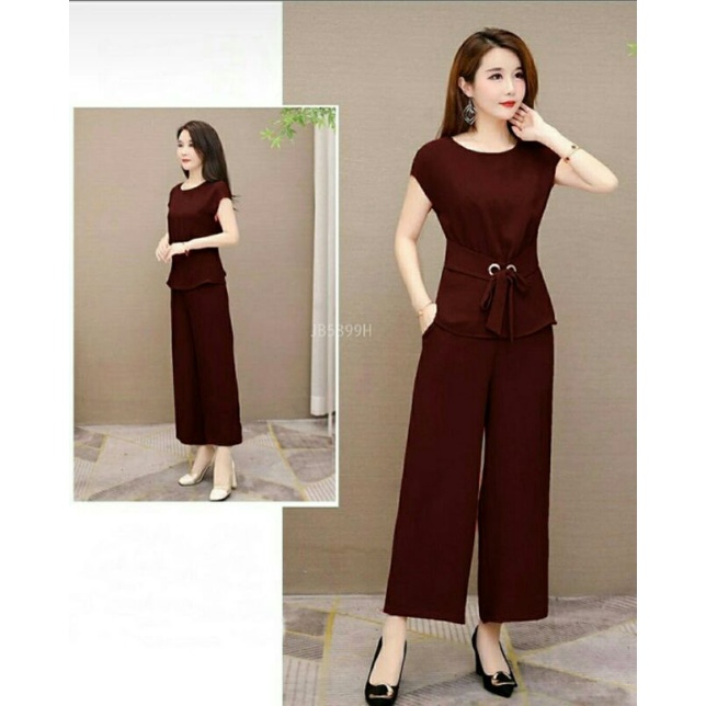 ST Set Stelan Atasan Celana Moscrepe Felicia