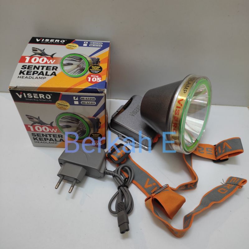 Senter Kepala Headlamp Visero 100W HI-410W Cahaya Putih