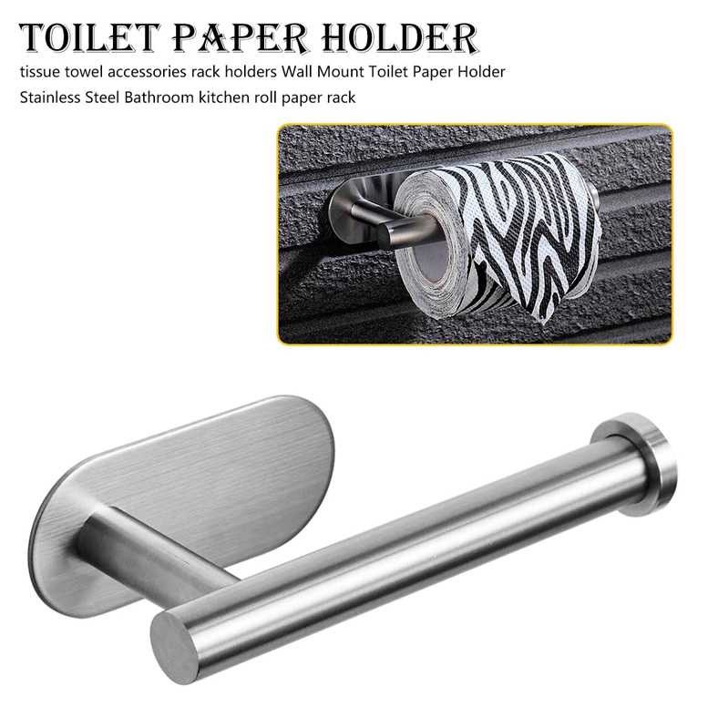 Gantungan Tempat Tisu Gulung Roll Dinding Toilet Dapur Stainless Steel