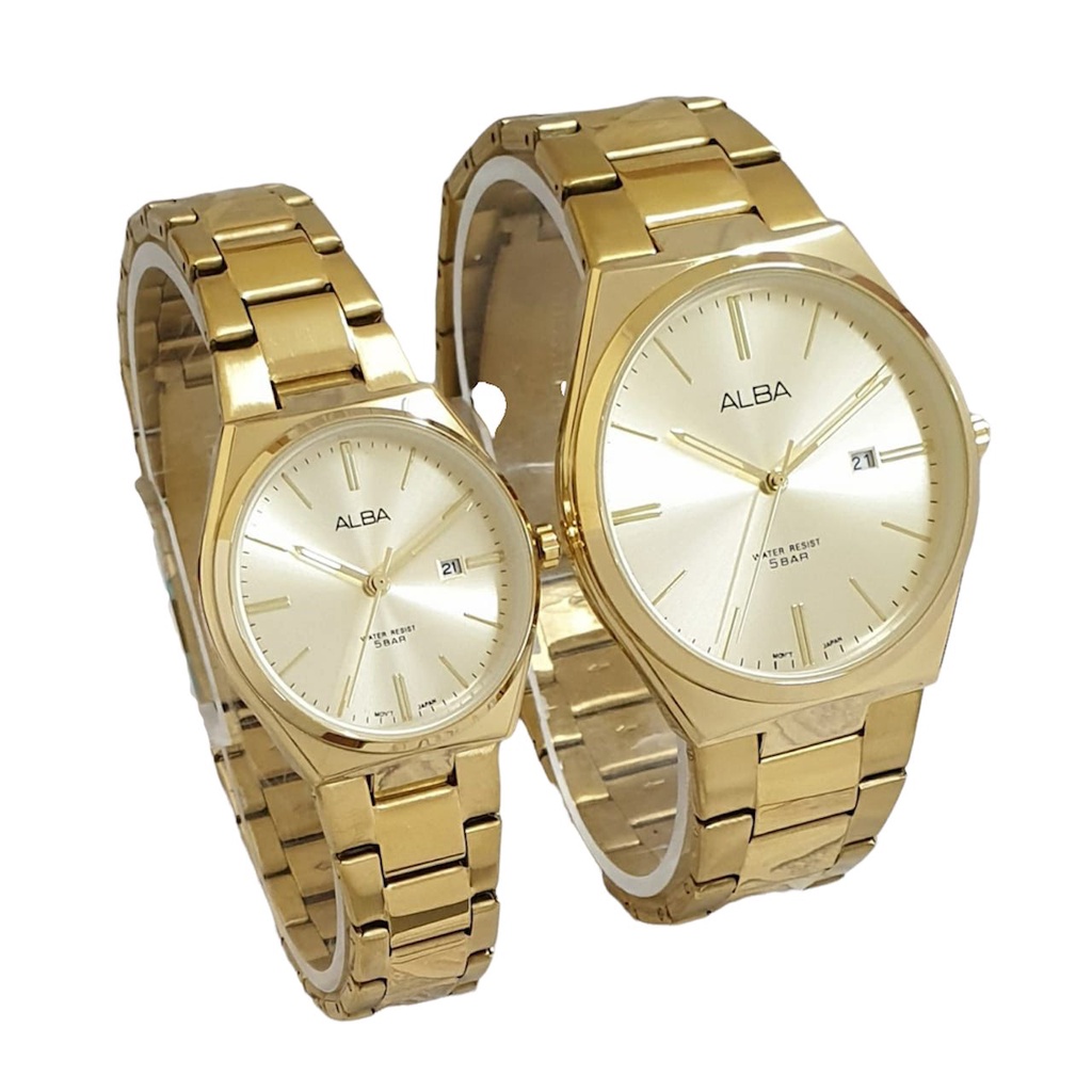 JAM TANGAN COUPLE SERIES ALBA /JAM TANGAN CEWEK/COWOK/ALBA COUPLE/JAM TANGAN STAINLES STEEL