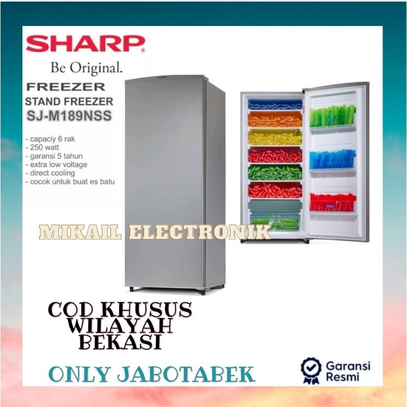 Jual Sharp Series FJ-M195N-SS Freezer kulkas pembeku 6 rak | Shopee ...