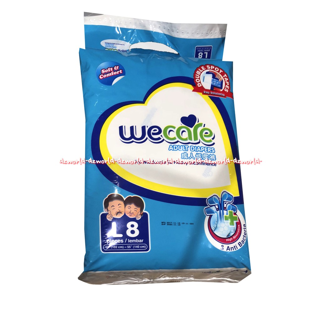 We Care Adult Diapers L 8 Popok Dewasa Wecare Biru Popok Perekat Dewasa