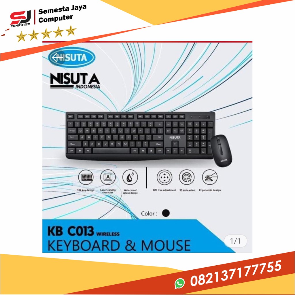 KEYBOARD + MOUSE NISUTA WIRELESS KB - C013