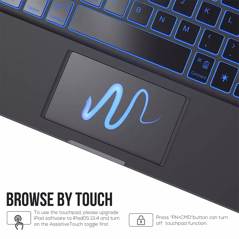 WIWU Waltz Rotating Keyboard with Touchpad - iPd 10.2 - Pro 10.5