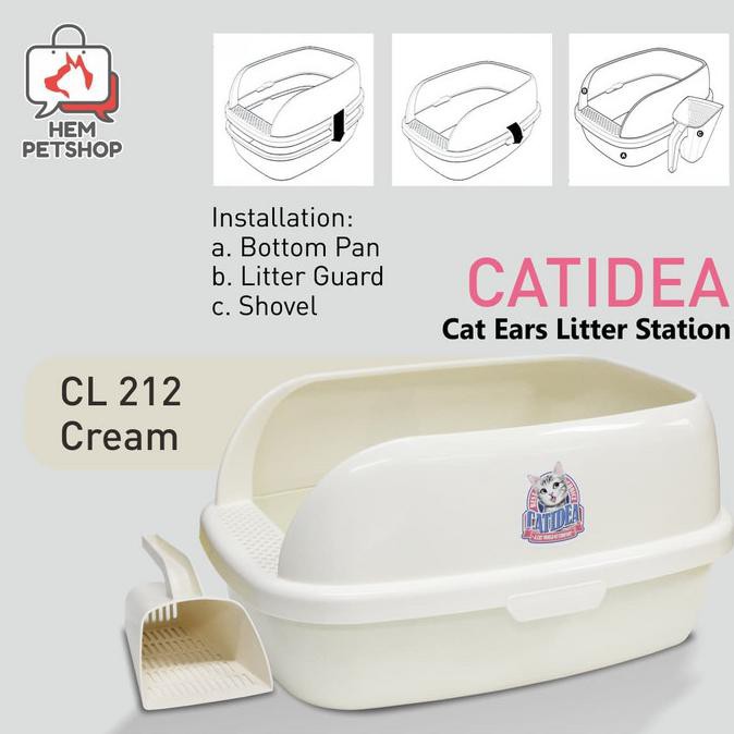 CATIDEA TOILET KUCING / CAT LITTER BOX BREAD CREAM CL-212