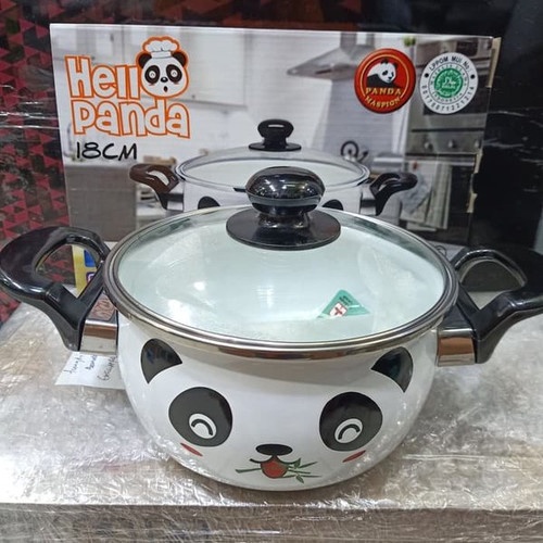 Panci Enamel Maspion Hello Panda 18 cm ori