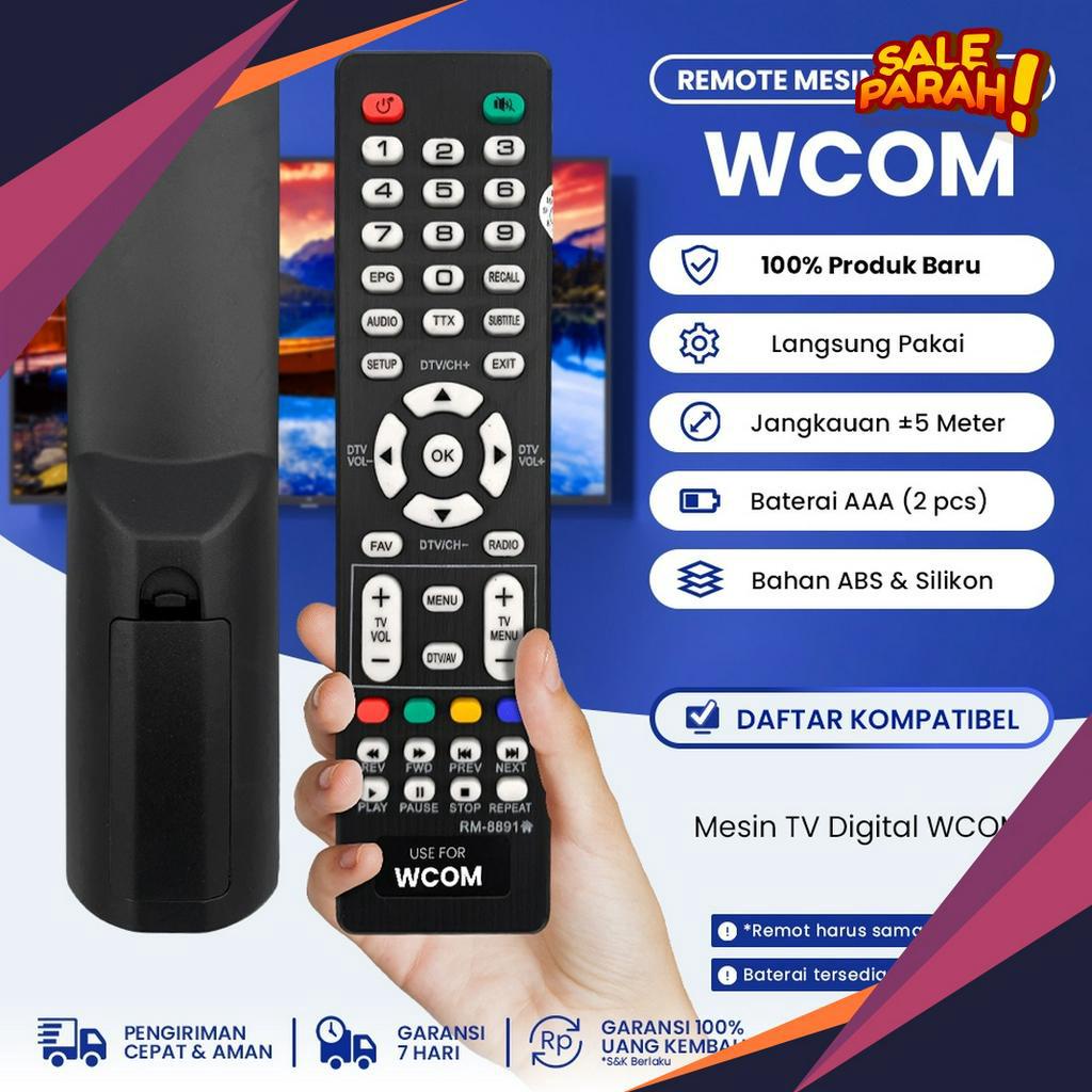 UPGRADE Remote Mesin TV Digital Tuner WCOM Tipe SPQ8991NDVB  Remot Mesin TV Tabung Digital DVBT2 WCO