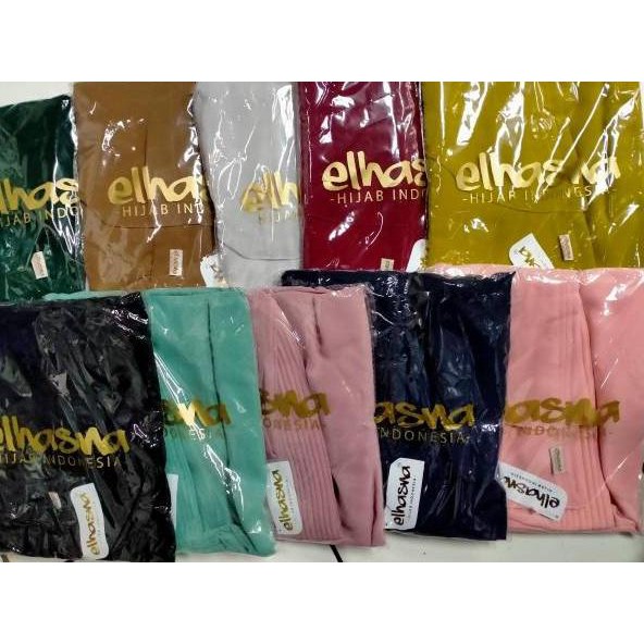 Terbaik -  [] Jilbab Khimar Syar'i Jumbo Ori Elhasna Hijab Pet Antem 2 Layer Ceruti