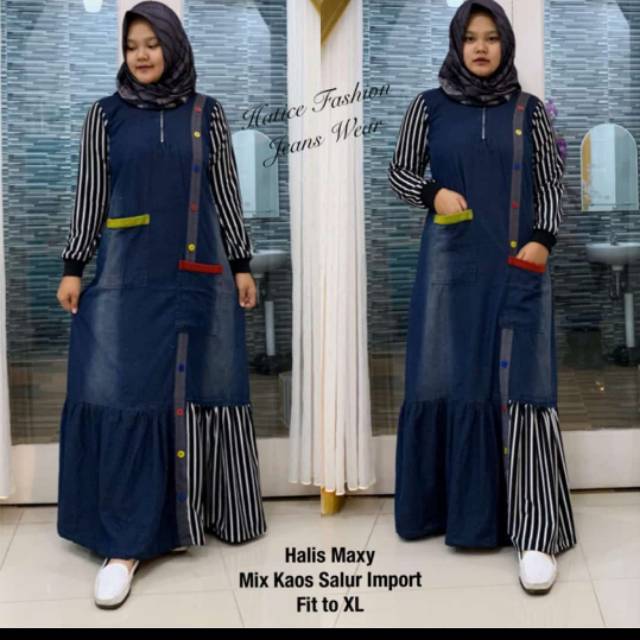 Original gamis jeans ombre dante import