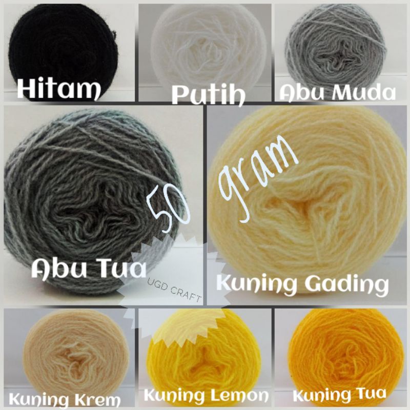 (Part 1) Benang Wol 50 gram / Benang Pom Pom Pompom / Benang Rajut Wool Siet