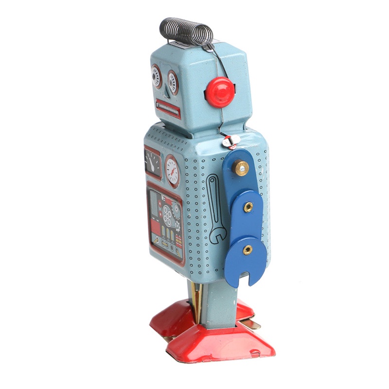 Mary Vintage Mekanik Clockwork Wind Up Walking Robot Tin Mainan Anak Hadiah Koleksi