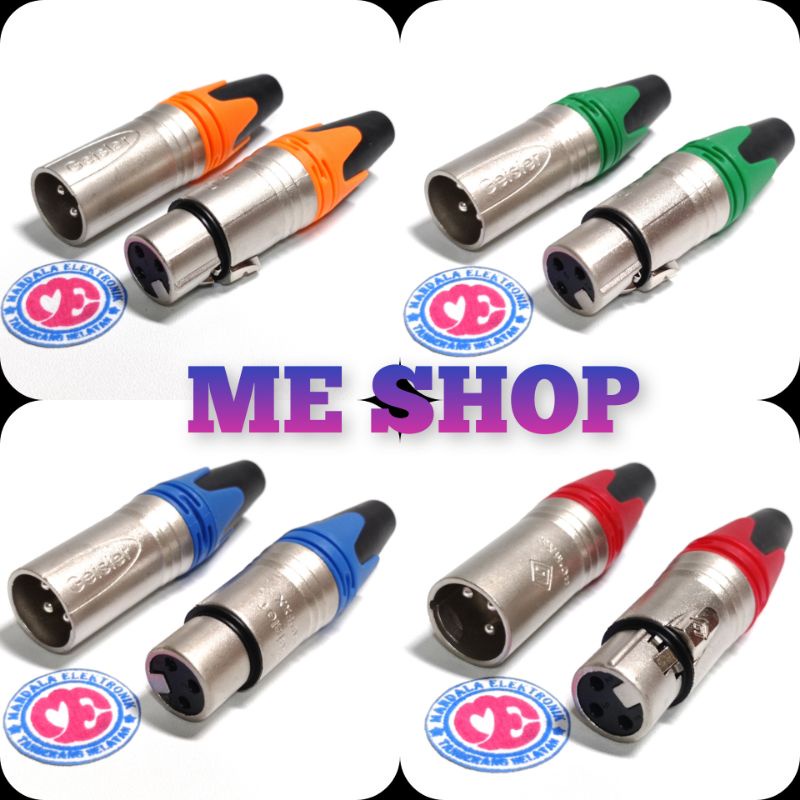 Jack mic jek canon xlr male soket canon famale harga sepasang