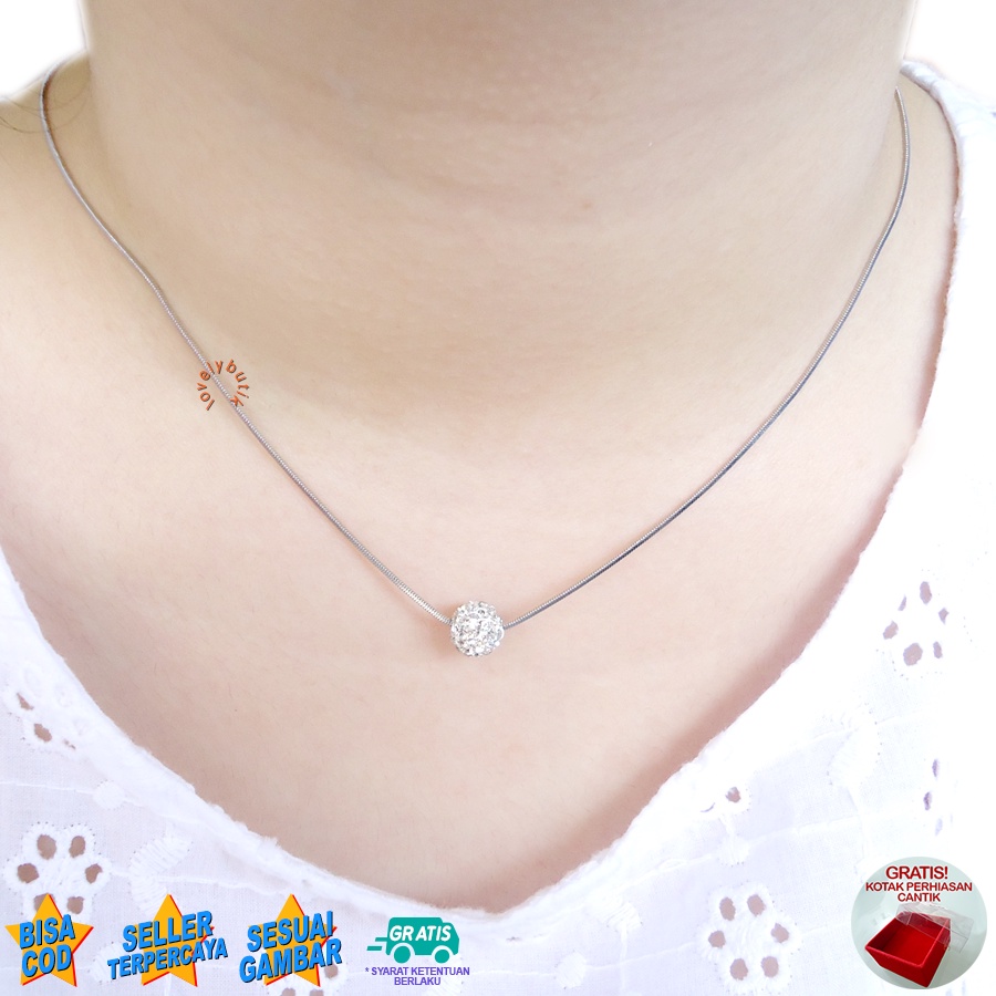 Lovelybutik Kalung Titanium Anti Karat Lulv Kalung Wanita Titanium Model Terbaru Cw Bonus Kotak Perhiasan