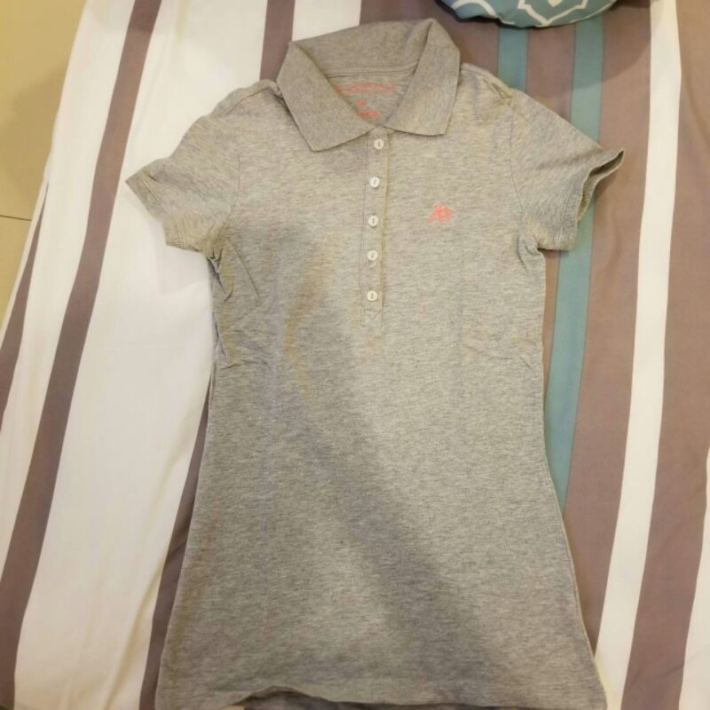 PRELOVED AEROPOSTALE POLO SHIRT GREY KAOS BERKERAH WANITA ABU MUDA