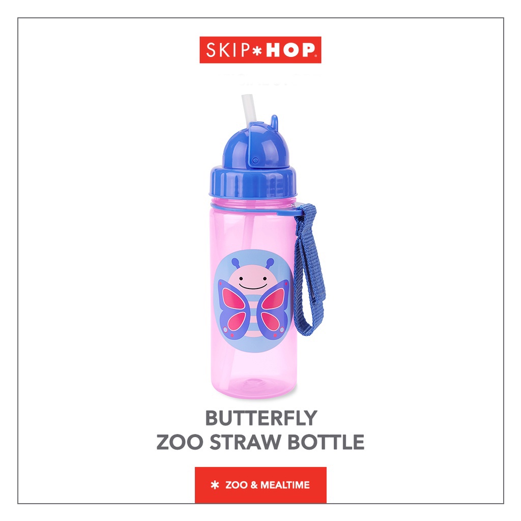 SKIP HOP ZOO STRAW BOTTLE PP 390ML