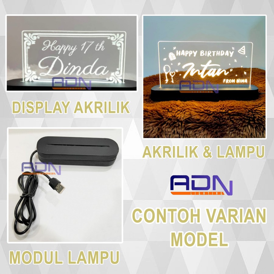 LAMPU AKRILIK CUSTOM | LAMPU TIDUR | DEKORASI |KADO AESTHETIC