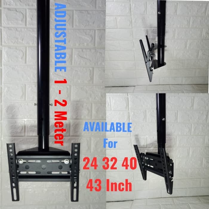 BRACKET TV PLAFON GANTUNG 43 40 32 29 INCH 2 METER ori