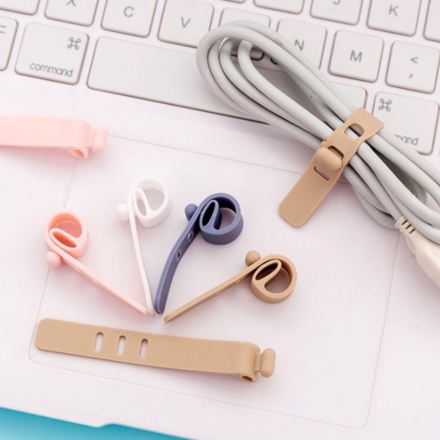 Pengikat Kabel Karet Penggulung Cable Binder Klip Cable Cord Holder Penjepit Kabel Charger Hp Universal AH024 - XOBOX.ID