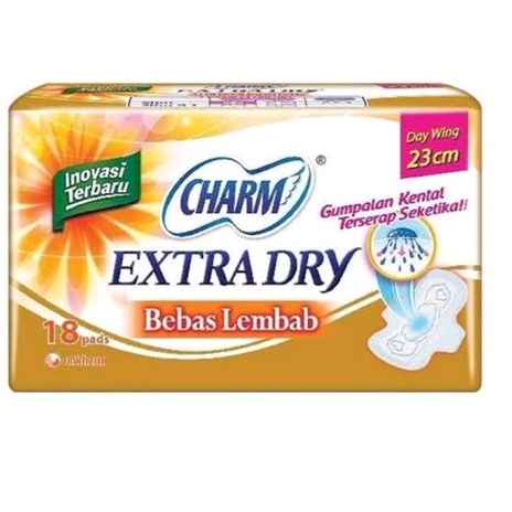 Charm Extra Dry Day Wing 23CM 18 buah pembalut wanita (no.129)