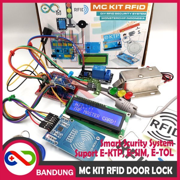 MC KIT RFID ARDUINO SMART SCURITY SYSTEM E-KTP E-TOL E-SIM DOOR LOCK