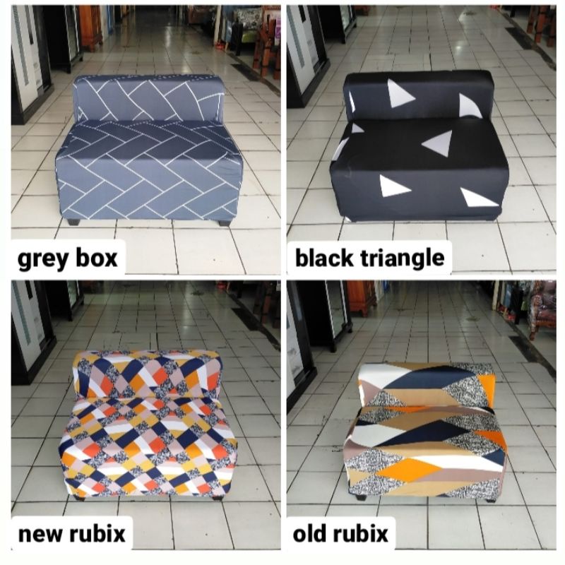 cover sofa sarung sofa elastis 2 seater sandaran pendek tanpa tangan