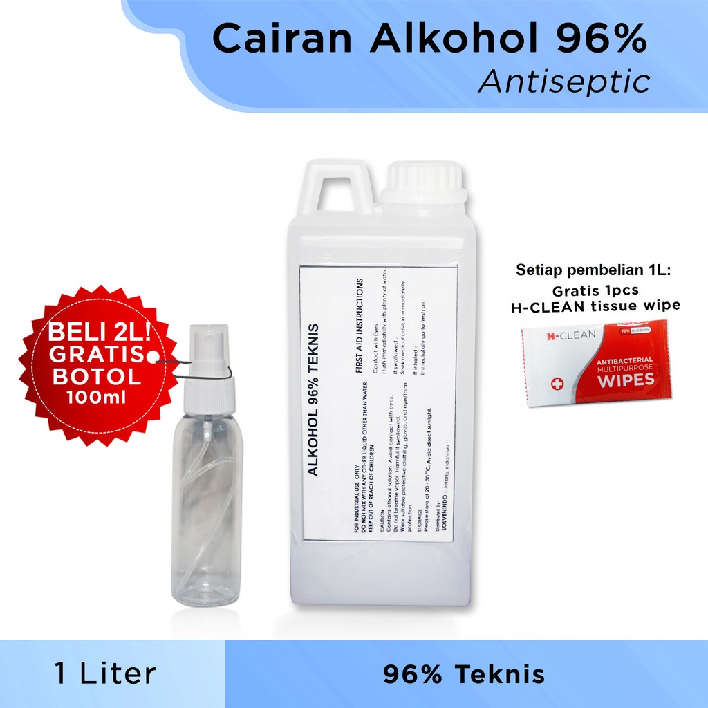 Jual cairan alkohol Brataco 96% ada berat 1 2 4 5L