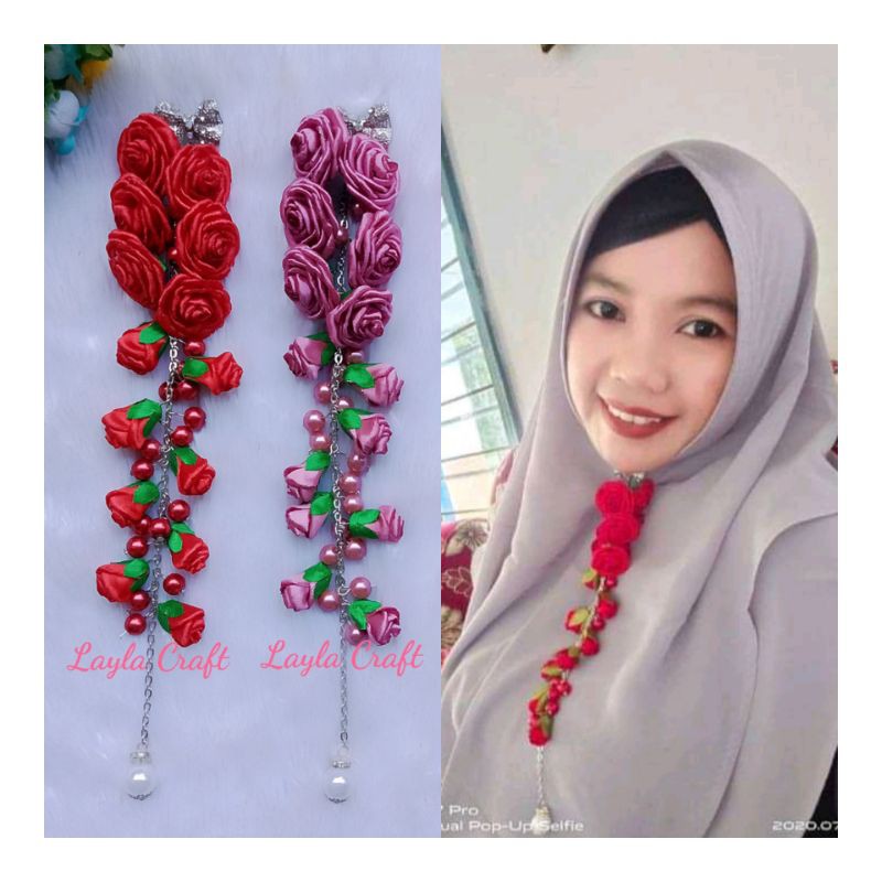 Bros bunga mawar juntai panjang