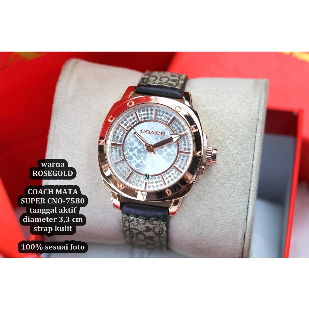 BISA COD,, COACH MATA SUPER CNO-7580 jam tangan wanita