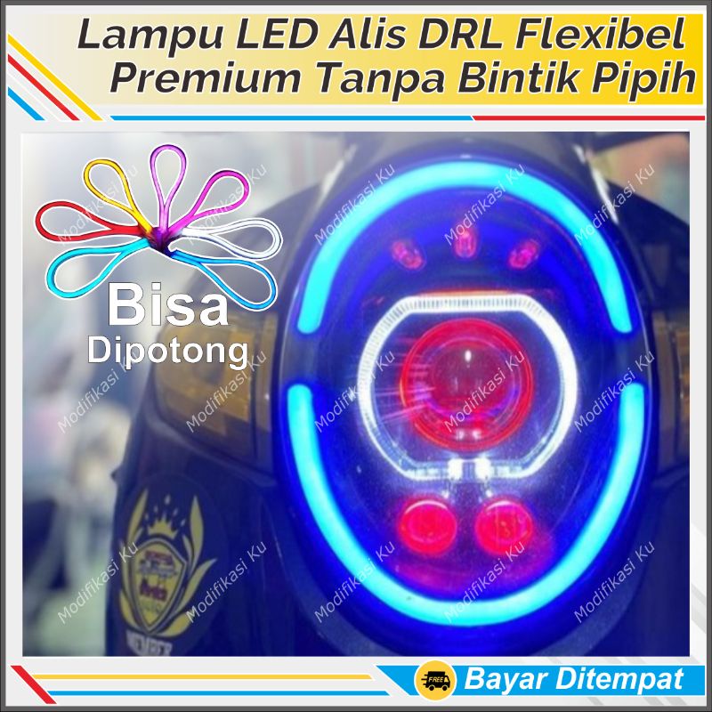LAMPU LED NEON ALIS DRL STRIP TIDAK BINTIK HALUS 30CM PREMIUM SOFT UNTUK VARIO BEAT SUPRA X PCX NMAX