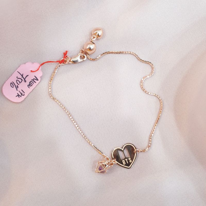 [NEW] Gelang tangan serut fashion korea BTS emas asli kadar 750 17K
